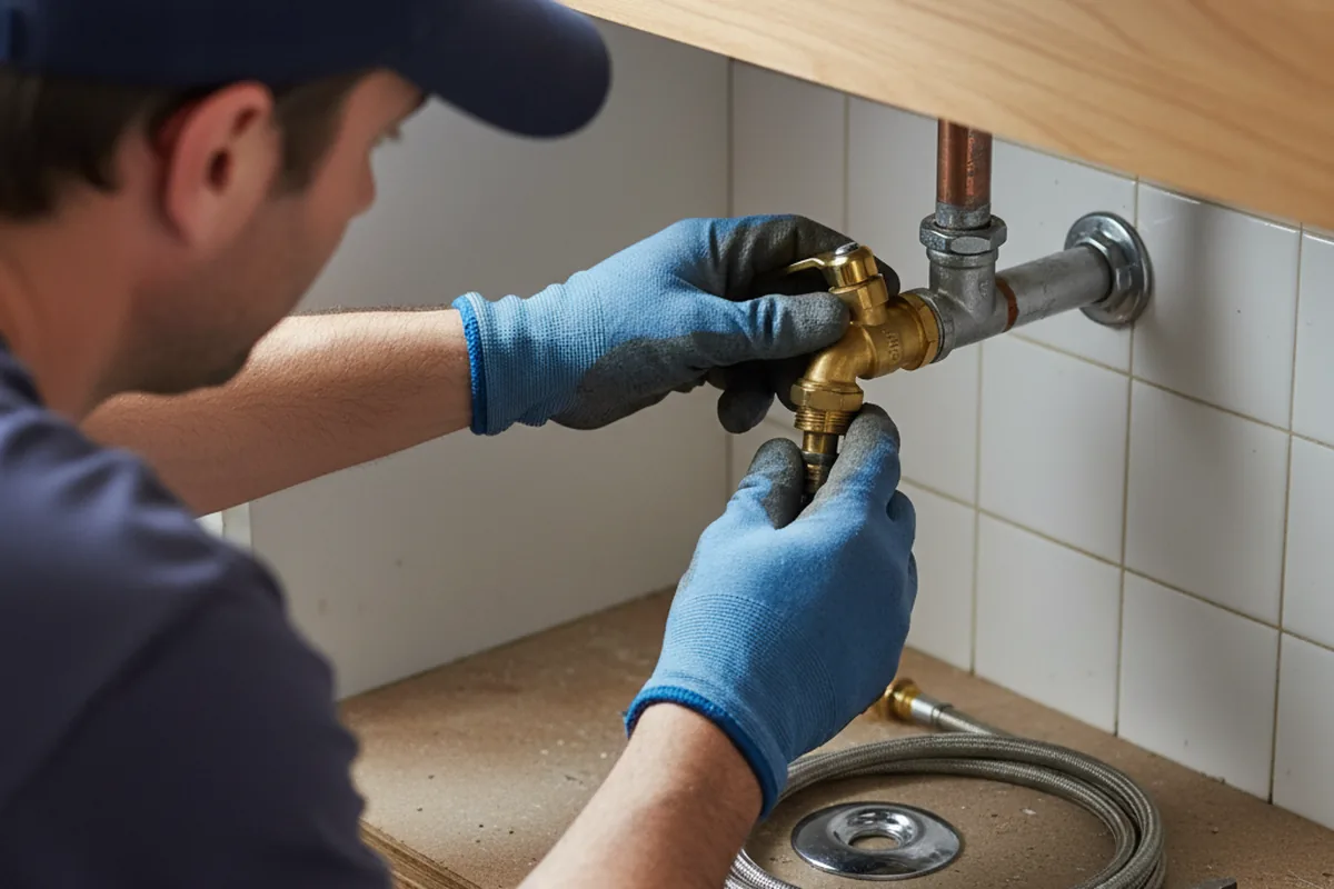 Shutoff valve and fitting work during Emergency Plumbing in Donahue